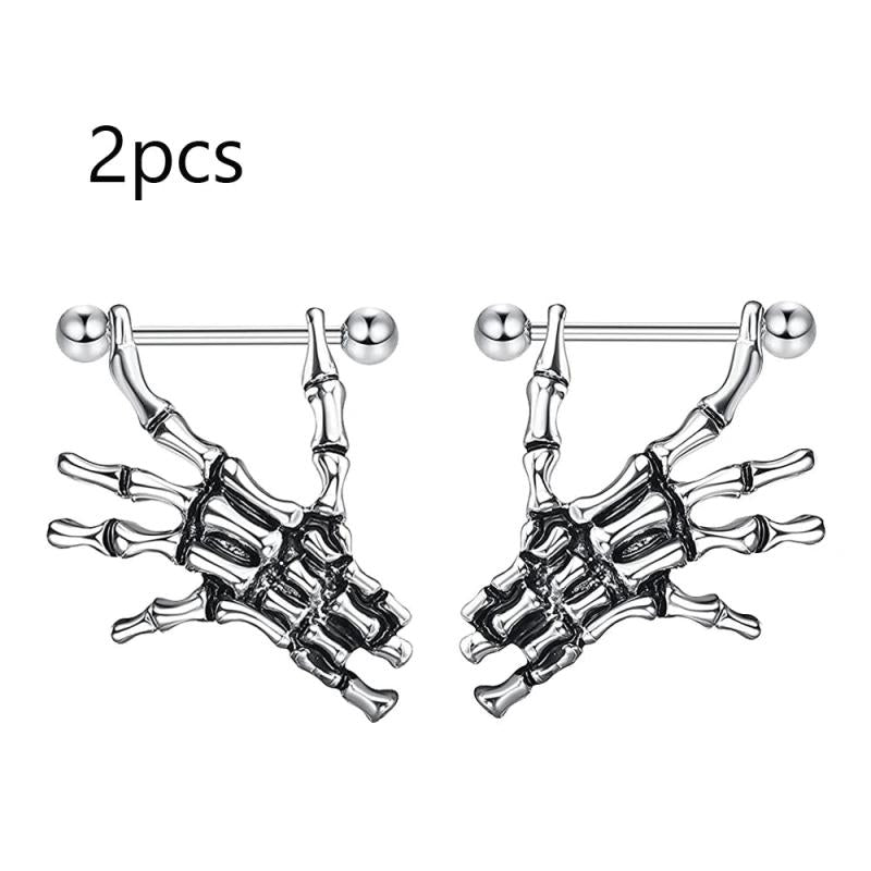 2PCS Skull Steel Nipple Shield Nipple Barbells