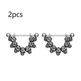 2PCS Skull Steel Nipple Shield Nipple Barbells