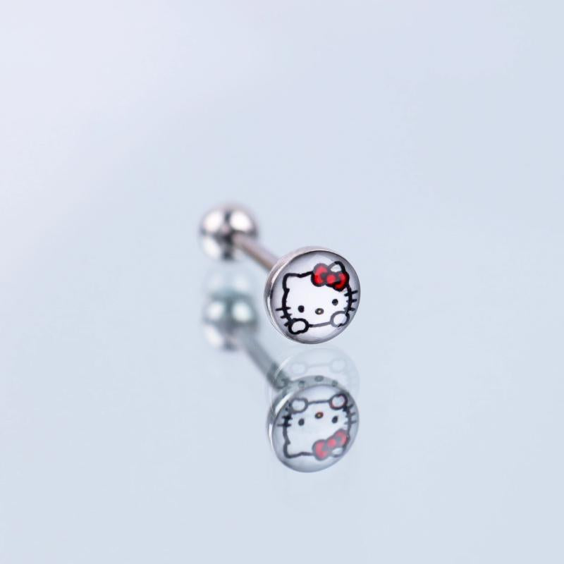 14G Tongue Ring Stainless Steel Barbell Jewelry External Thread