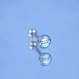 14G Tongue Ring Stainless Steel Barbell Jewelry External Thread