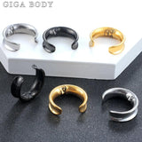 2PCS Saddle Moon Human Face Ear Weights Stainless Steel Ear Gauges