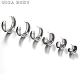 2PCS Saddle Moon Human Face Ear Weights Stainless Steel Ear Gauges