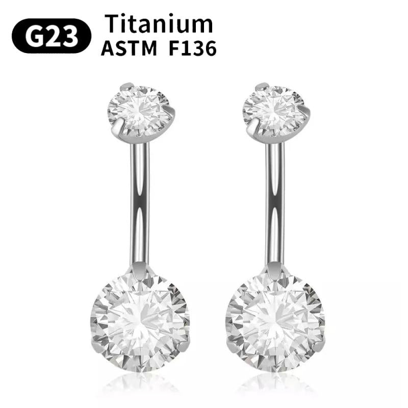 Titanium Zircon Belly Button Ring Body Jewelry
