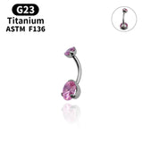 Titanium Zircon Belly Button Ring Body Jewelry