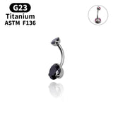 Titanium Zircon Belly Button Ring Body Jewelry