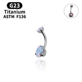 Titanium Zircon Belly Button Ring Body Jewelry
