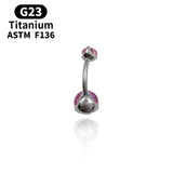 Titanium Zircon Belly Button Ring Body Jewelry