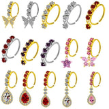 Colorful Dangle Nose Ring Stainless Steel Piercing Jewelry