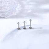 12Pcs 16G Zircon Lip Studs Stainless Steel Piercing Jewelry