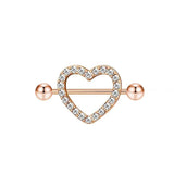 1Pcs Love Heart Nipple Piercing Crystal Stainless Steel Sexy Nipple Ring