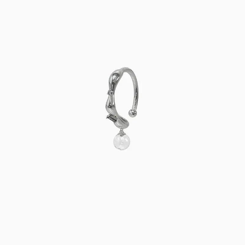 Metal Punk Lip Stud No Piercing Pearl Rhinestone Dangle Lip Clip