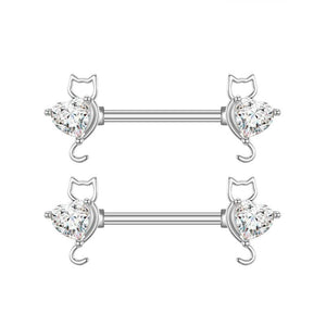Stainless Steel Zircon Nipple Ring Piercing Jewelry