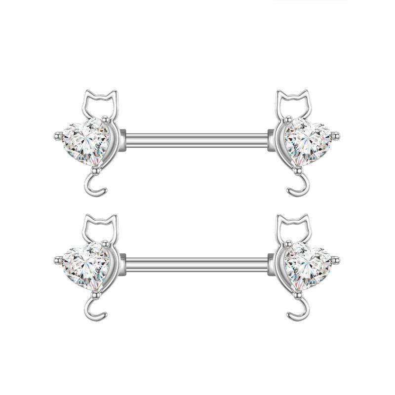 Stainless Steel Zircon Nipple Ring Piercing Jewelry