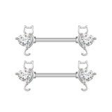 Stainless Steel Zircon Nipple Ring Piercing Jewelry
