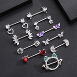 Stainless Steel Zircon Nipple Ring Piercing Jewelry