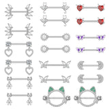 Stainless Steel Zircon Nipple Ring Piercing Jewelry