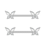 Stainless Steel Zircon Nipple Ring Piercing Jewelry
