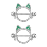 Stainless Steel Zircon Nipple Ring Piercing Jewelry