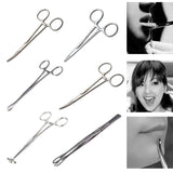 Surgical Steel Needle Ball Clamp Plier Tweezers Piercing Tool