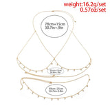 Vintage Boho Rhinestone Body Chain Jewelry For Women
