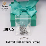 10PCS G23 Titanium Eyebrow Nose Septum Piercing 16G ASTM F136 Labret Lip Stud