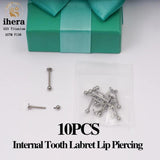 10PCS G23 Titanium Eyebrow Nose Septum Piercing 16G ASTM F136 Labret Lip Stud