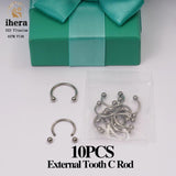 10PCS G23 Titanium Eyebrow Nose Septum Piercing 16G ASTM F136 Labret Lip Stud