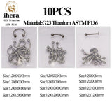 10PCS G23 Titanium Eyebrow Nose Septum Piercing 16G ASTM F136 Labret Lip Stud