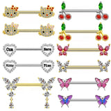 Butterfly Nipple Rings Stainless Steel Piercing Jewelry
