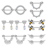Butterfly Nipple Rings Stainless Steel Piercing Jewelry