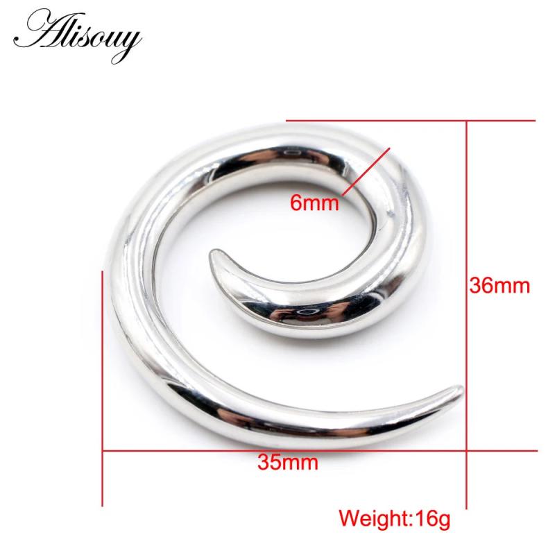 1pc Stainless Steel Spiral Snail Dragon Squid Ear Weights Body Jewelry