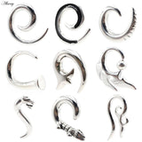 1pc Stainless Steel Spiral Snail Dragon Squid Ear Weights Body Jewelry