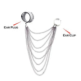 Chains Pendant Ear Tunnel Plugs Gauges Piercing Earrings