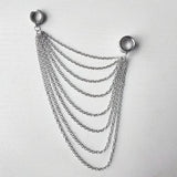 Chains Pendant Ear Tunnel Plugs Gauges Piercing Earrings