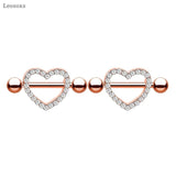 2pcs Stainless Steel Zircon Breast Ring Piercing Jewelry