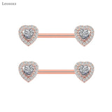 2pcs Stainless Steel Zircon Breast Ring Piercing Jewelry
