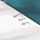 G23 Titanium Nose Piercing Set 2/3MM Round CZ Crystal Nose Studs