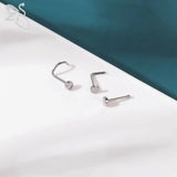 G23 Titanium Nose Piercing Set 2/3MM Round CZ Crystal Nose Studs