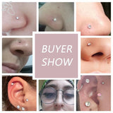 G23 Titanium Nose Piercing Set 2/3MM Round CZ Crystal Nose Studs