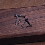 2PCS Stainless Steel Lip Piercing Chain Labret Lip Stud Body Jewelry