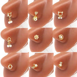 Star Stainless Steel Nose Stud Dangle Ring Jewelry Women
