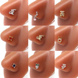 Star Stainless Steel Nose Stud Dangle Ring Jewelry Women
