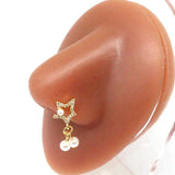 Star Stainless Steel Nose Stud Dangle Ring Jewelry Women
