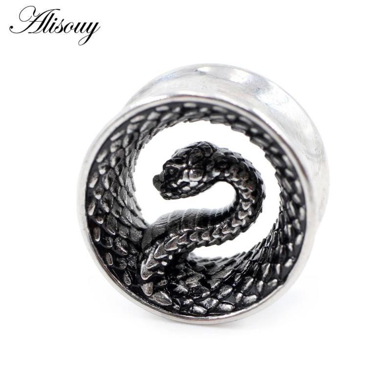 Stainless Steel Snake Ear Tunnel Plugs Flesh Expander Gauges Earrings