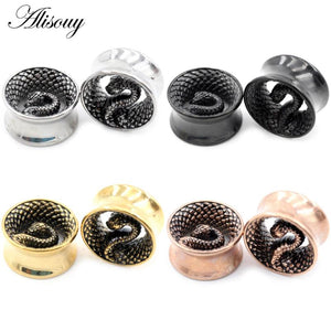 Stainless Steel Snake Ear Tunnel Plugs Flesh Expander Gauges Earrings