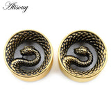 Stainless Steel Snake Ear Tunnel Plugs Flesh Expander Gauges Earrings