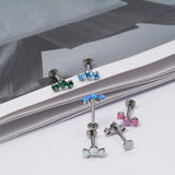 G23 Titanium Opal Lip Studs 16G Cat Scratching Labret