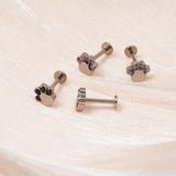 G23 Titanium Opal Lip Studs 16G Cat Scratching Labret