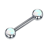 1PC G23 Titanium CZ Nipple Shield Barbell Rings Opal Tongue Rin