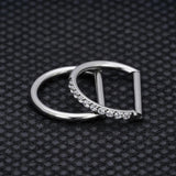 5Pcs Titanium Nose Ring 16G CZ Paved Segment Ring Cartilage
